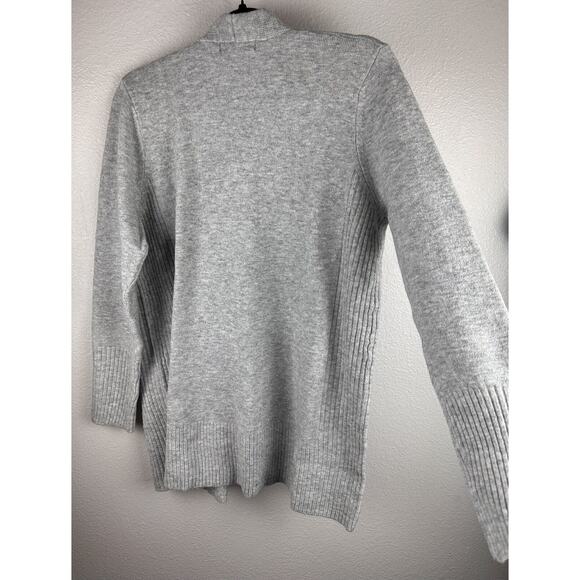 LOVE ELLIE Heather Grey Relaxed Fit Open Front Ribbed Cardigan Stretch Large NEW - Picture 5 of 7